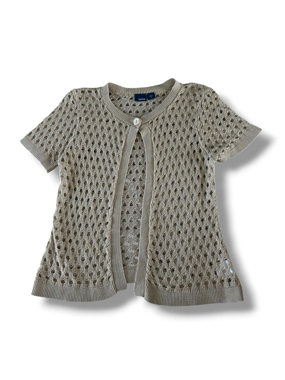 [Basic Editions] Short Sleeve Single Button Cardigan